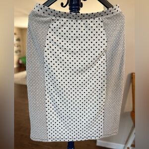 Gilli Lolita Black and White Patterned & Lined Pencil Skirt, Size XL